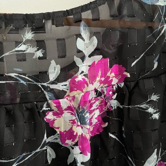 FLORAL Blouse Top Sheer Blousology - Picture 7 of 7